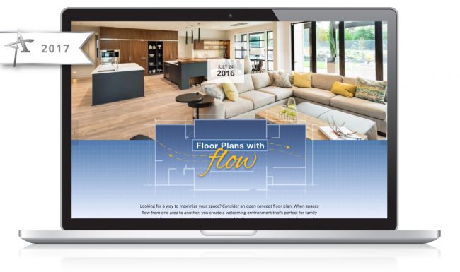 Website Design Nonn's Insiders List - Floorplans with Flow - 2017 American Advertising Award Winner