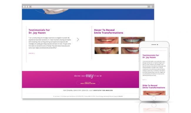 Microsite Web Design - Dentistry for Madison - Slide 4