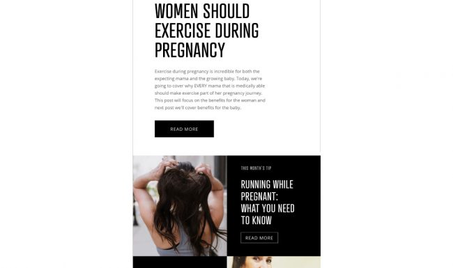 Expecting & Empowered Email Design - Exercising During Pregnancy