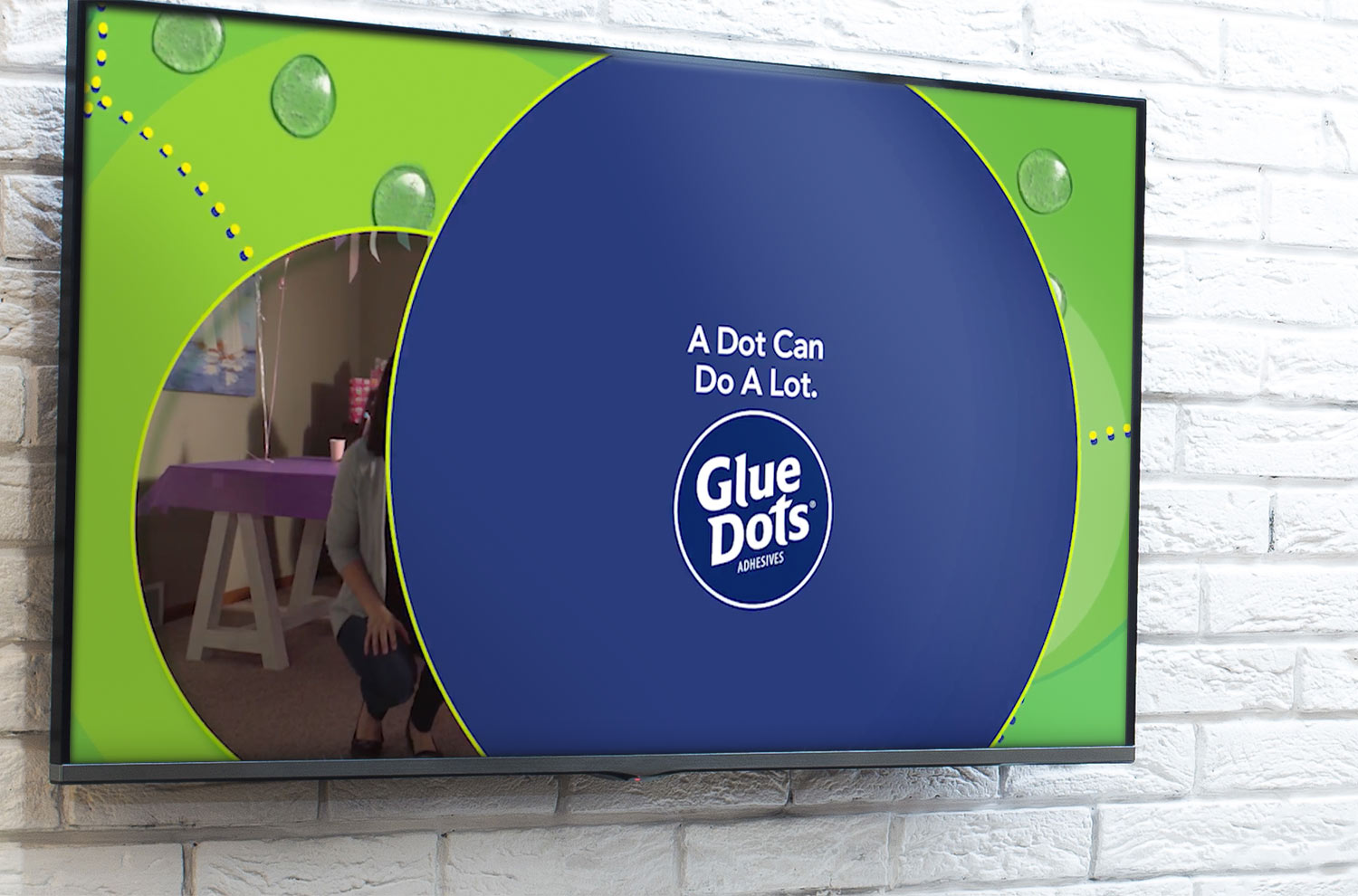 Glue Dots Television Advertising by Pop-Dot